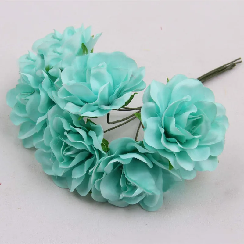 WedFavor 60 шт. 5 см элегантная новая шелковая ткань искусственные цветы для