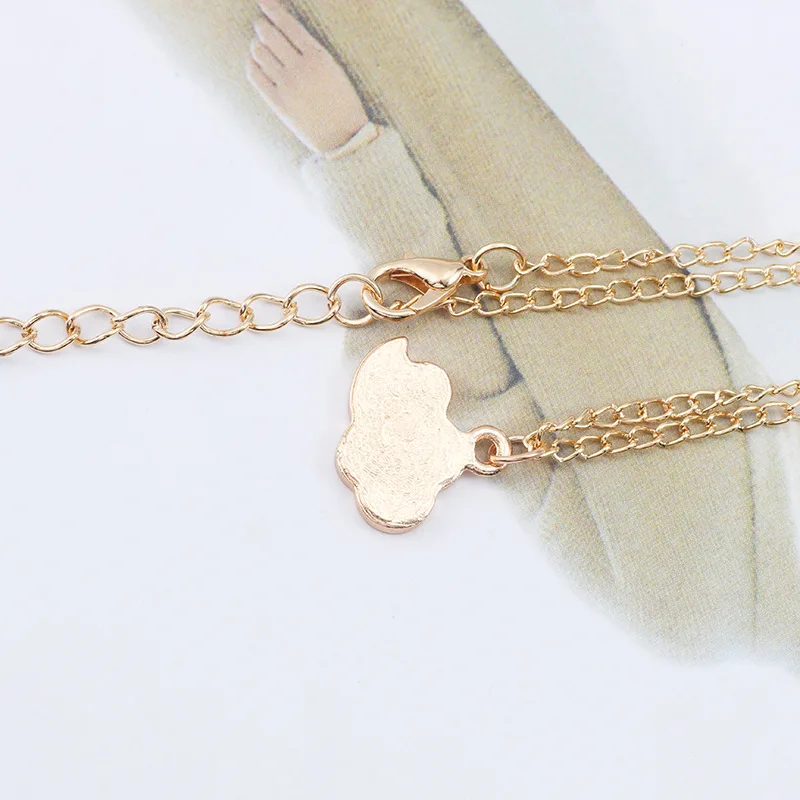 Симпатичные Облако кулон ожерелье для женщины и мужчины подвеска золотой