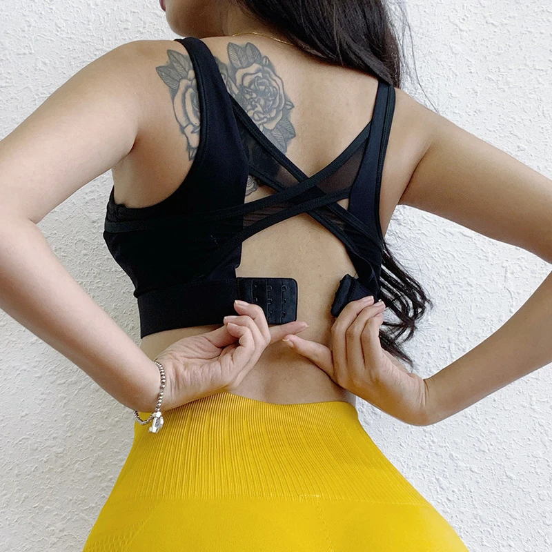 Женский модный однотонный спортивный бюстгальтер с красивой спинкой