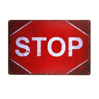 stop warning board coffee bar shop wall sticker shabby chic man cave posters