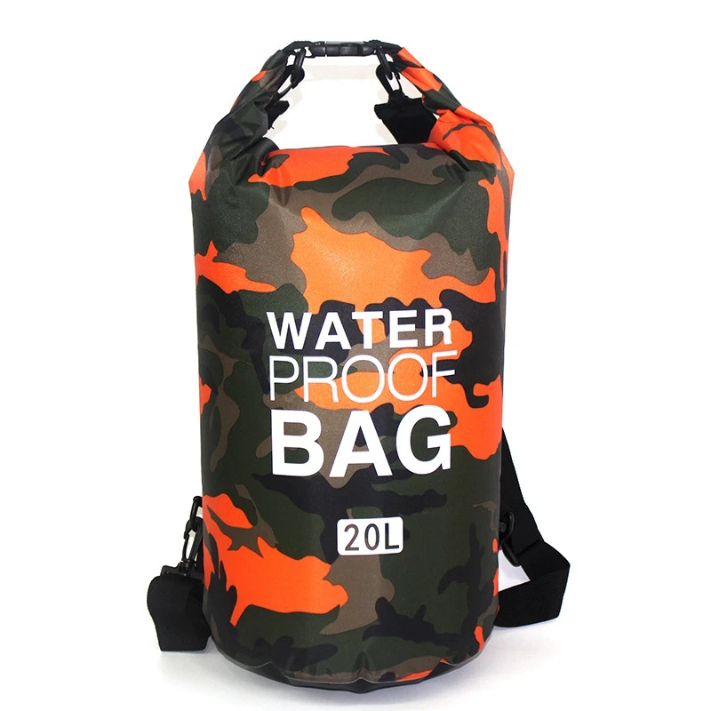 

5L 10L 15L 20L 30L PVC Waterproof Swimming Dry Bag Camo Outdoor Foldable Men Women Beach Diving Bag Rafting River Ocean Backpack