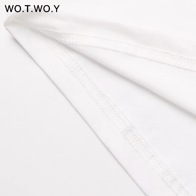 WOTWOY забавная футболка с буквами Женская хлопковая летняя футболка с принтом повседневные топы футболки женские с коротким рукавом женские белые черные красные футболки