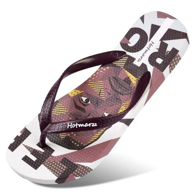 Men's flip-flops men's non-slip wear-resistant beach slippers sports outdoor printed sandals | Обувь