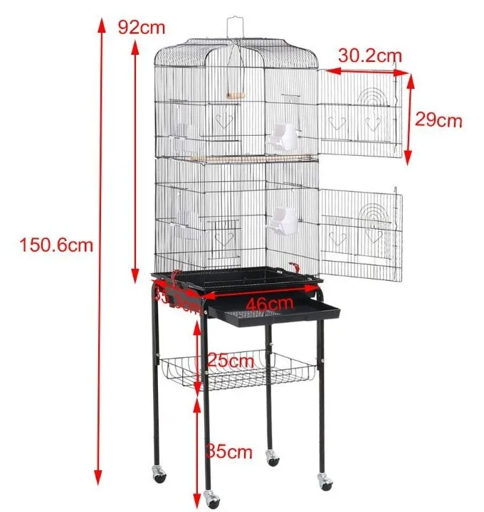 

Hot Bird Cage Metal Bird House Iron Parrot Cage Metal Peony Wren Breeding Cage Nest Bed Iron With Pigeon Supplies HWC 2021 NEW