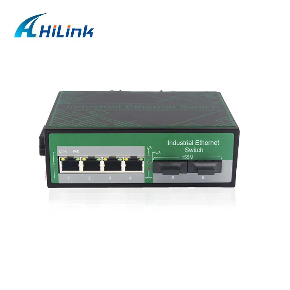 Неуправляемый Промышленный Ethernet-коммутатор 4 порта 100 Мбит/с PoE + 2 SC волоконный