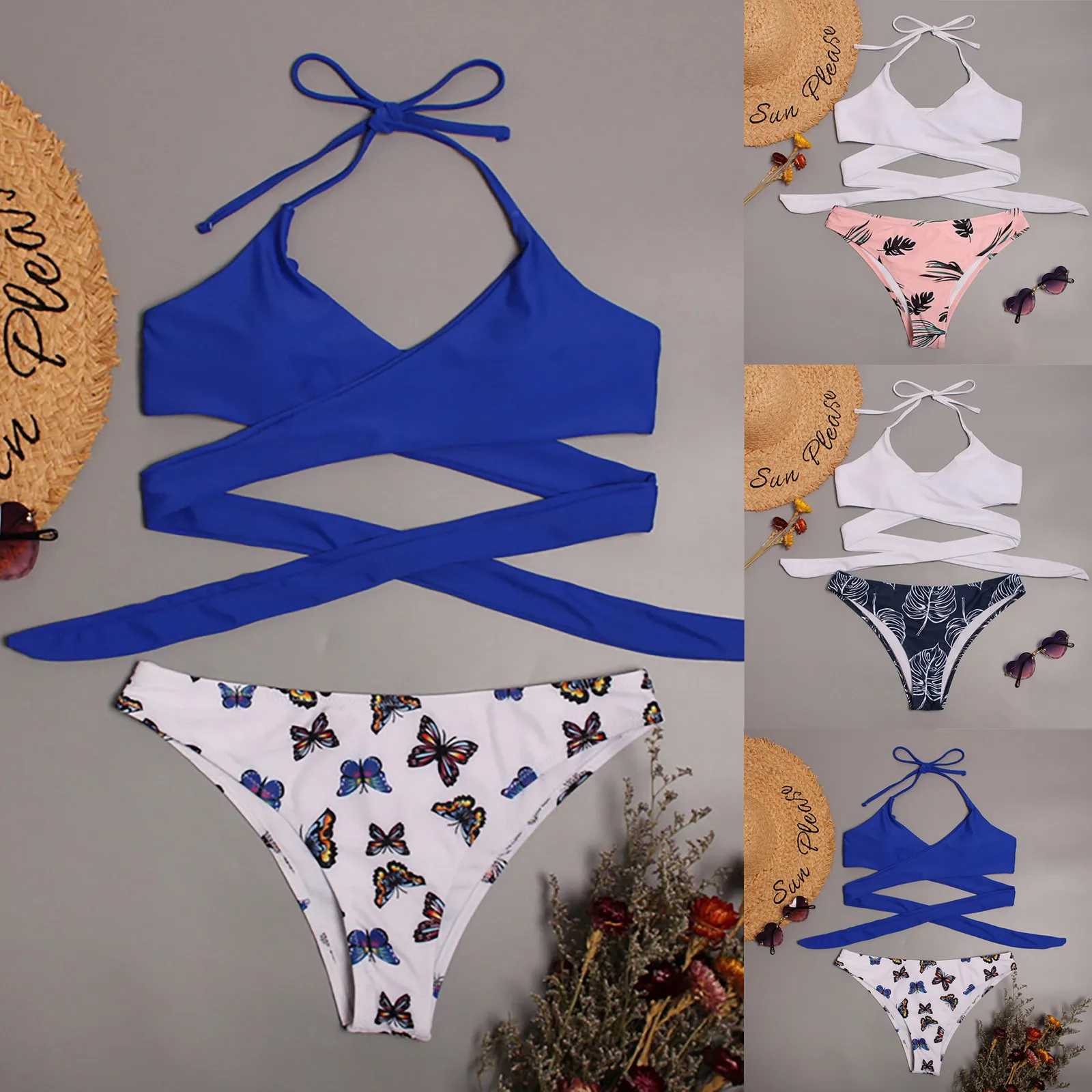 

2021 летний женский купальник, женская пляжная одежда с принтом, комплект бикини, стринги, сексуальное бикини с эффектом пуш-ап