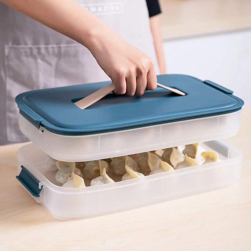 

Dumpling Box Portable Quick-Freezing Fresh-Keeping Box Refrigerator Storage Box Non-Stick Tray Superimposed Storage Can