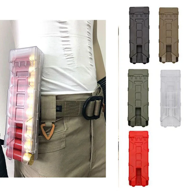 10 Rounds Tactical Shotgun Magazine Pouch Airsoft Paintball 12 Gauge Reload Ammo Shells Molle Box Mag Bag Case | Спорт и развлечения