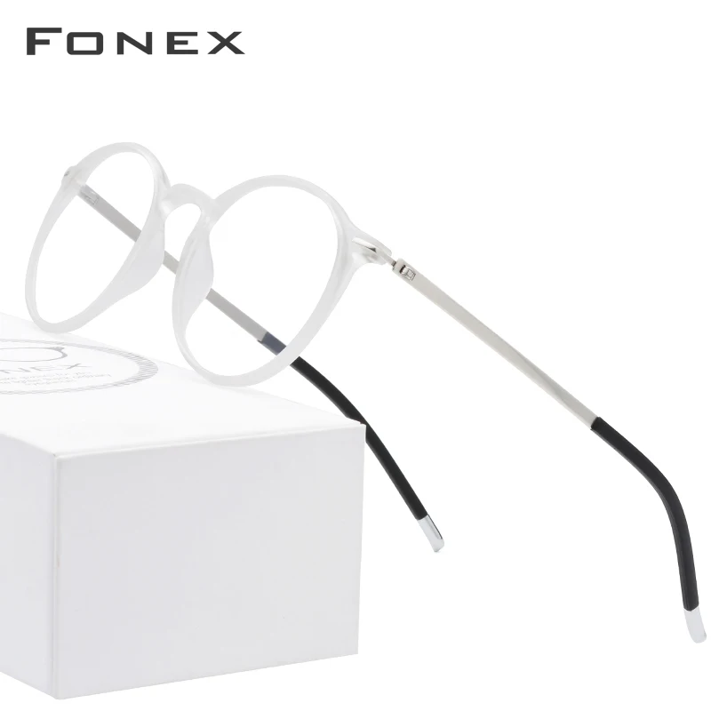 FONEX TR90 круглые очки, оправа для мужчин и женщин, винтажные очки по рецепту, очки в оправе при близорукости, оптические очки, ретро корейские очки 725