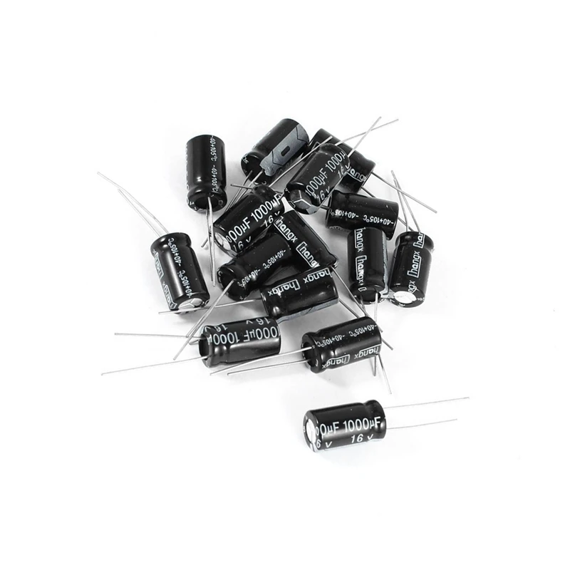 

DC 100V 0.1UF Polyester Film 2A104J Capacitor 100 Pcs with 15 Pcs Electrolytic Capacitor Radial Lead 16V 1000UF 10X17mm