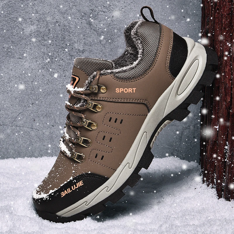 Уличная Водонепроницаемая походная обувь мужские зимние ботинки Нескользящая износостойкая охотничья походная обувь кроссовки для кемпинга на плоской подошве