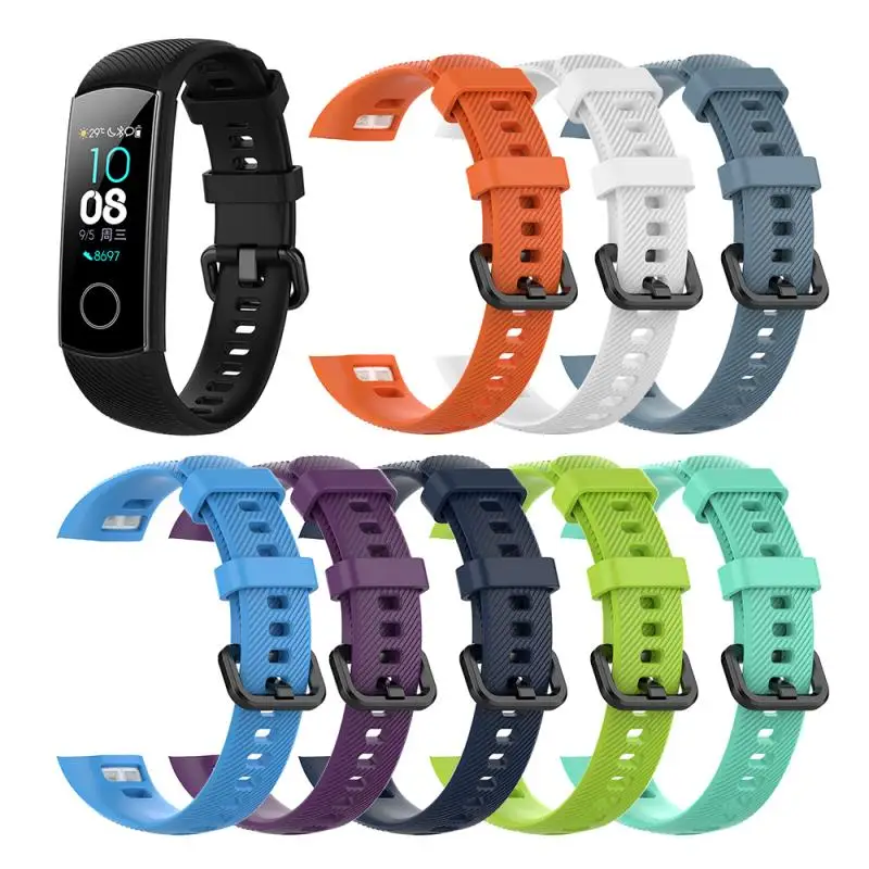 

Silicone Wrist Strap For Huawei Honor Smart Sport Bracelet Strap For Huawei Honor Band 5 Band 4 Standard Version Film Pedometers