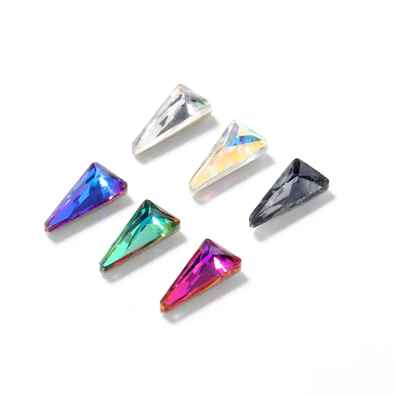 

10Pcs 3D Triangle Holo Nail Art Decorations Sets Glitter Shiny Nail Stone DIY Manicure Crystal Nail Rhinestone Accessory