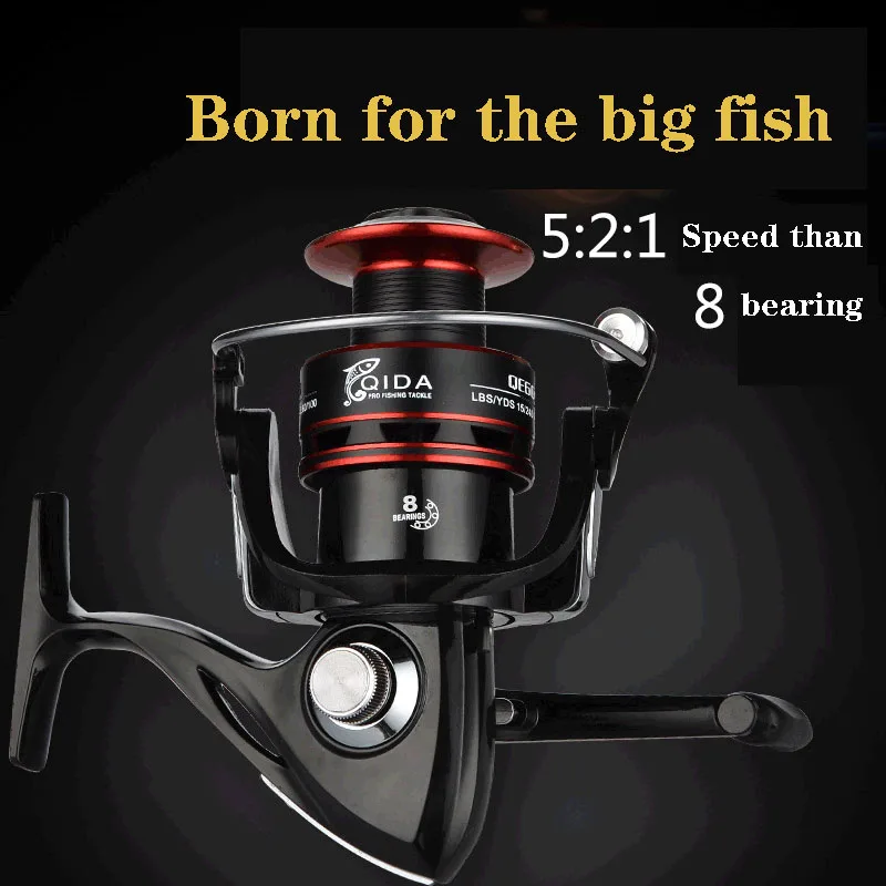 

2019 Fishing Spinning Reel Saltwater Fishing Reel Carp Fishing Reels 6000 5:2:1 12BB Rock Fishing Reel Spinning Reels Wheel