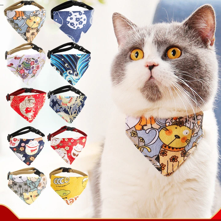 

Adjustable Dog Bibs Small Medium Dogs Collars Triangular Puppy Bandanas Cute Cats Necklace Scarf Pets Kitten Bow Tie Grooming