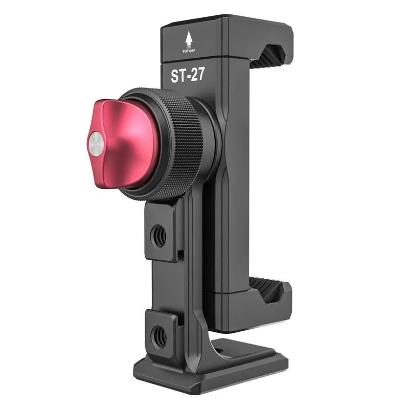 

Ulanzi ST-27 Iron Man IV Metals Phone Clip 360 Vertical Shooting Smartphone Clamp With Cold Shoes 1/4''Arca Stative Mount Base