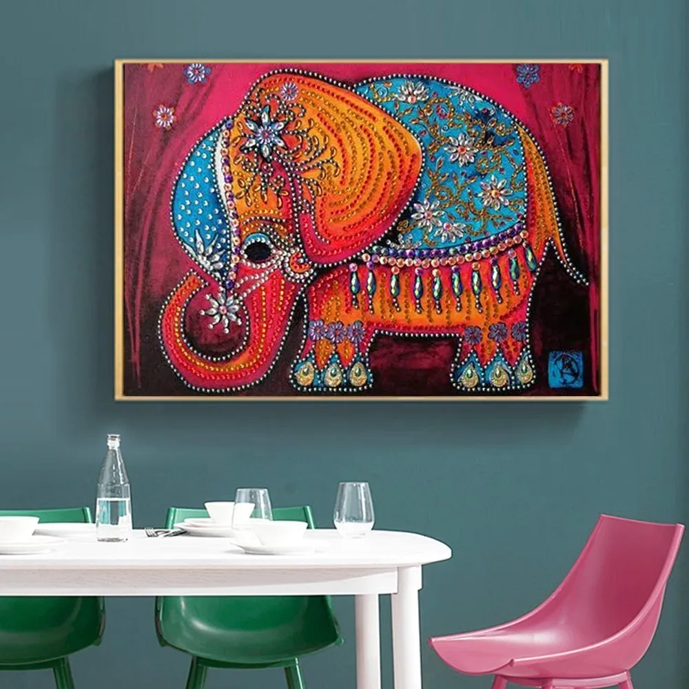 EverShine 5D Diamond Painting Elephant Special Shaped Embroidery Cartoon Picture Of Rhinestone Animals | Дом и сад