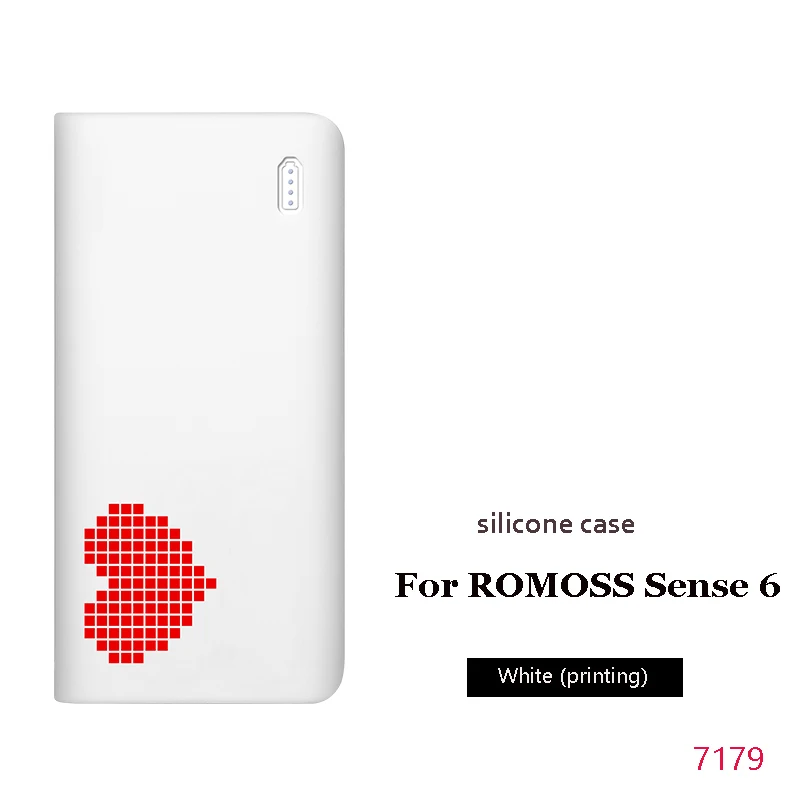 Силиконовый чехол для romoss sense 6, 20000 мА/ч, мобильный, мощный, мягкий, силиконовый, анти-столкновения, противоскользящий чехол, мобильный, мощный, кожаный чехол - Цвет: 7