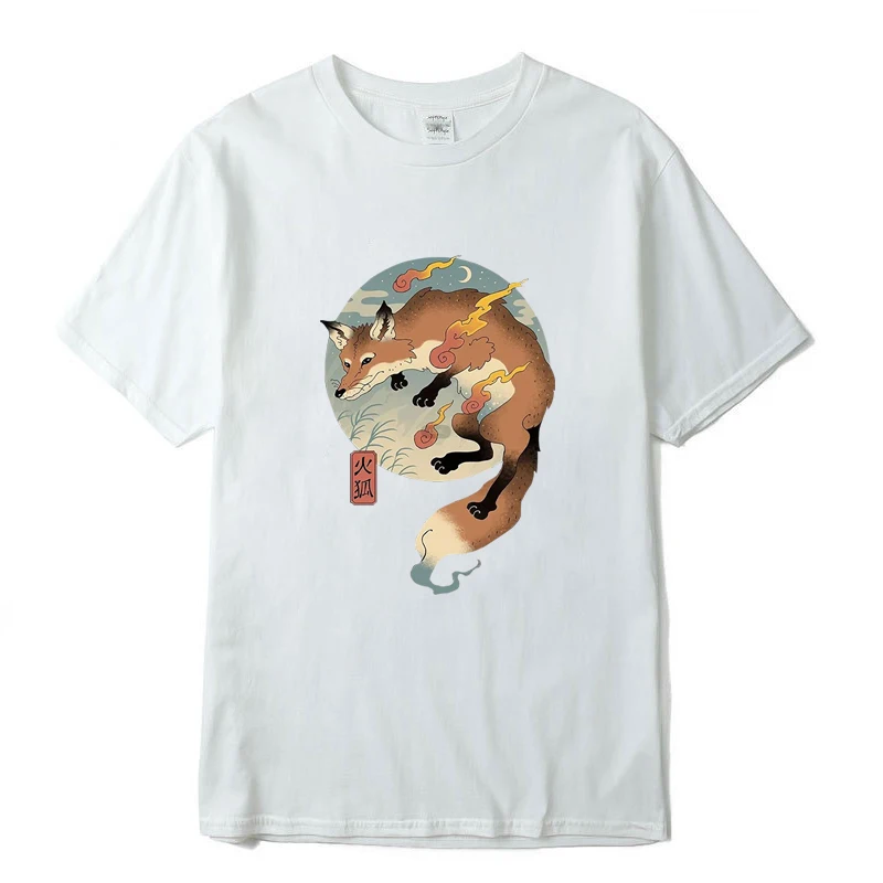 

Funny Firefox Print T Shirts Men Short Sleeve Cotton Summer Clothes Hip-Hop Casual Loose T-Shirt Casual Streetwear