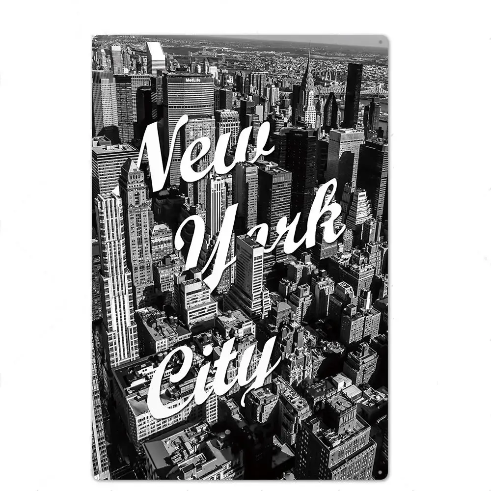 

Statue of Liberty Vintage Metal Plaque City Lanscape Tin Poster America New York Metal Wall Art Home Decor Plate Retro Poster