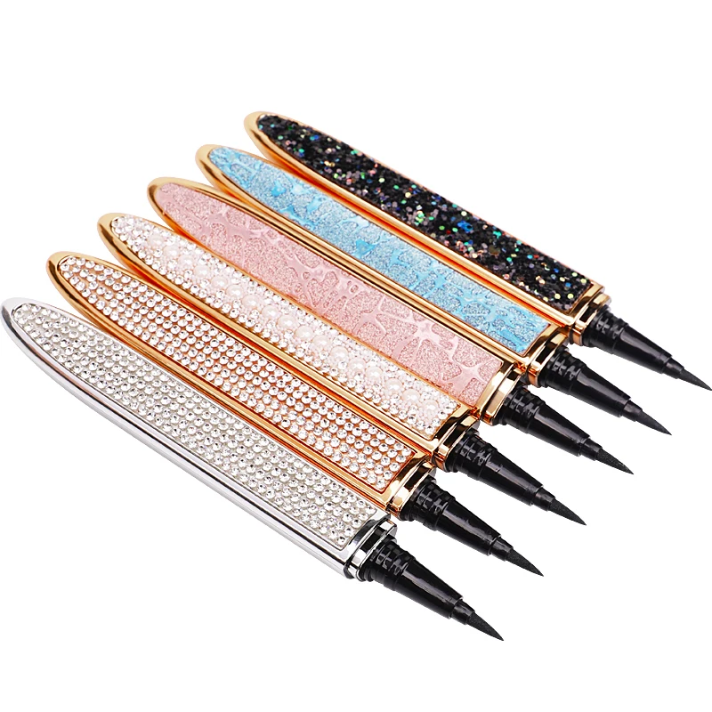 

New 2 In 1 Self-adhesive Magic Lash Liner Glue Pen Bling Glitter Liquid Eyeliner Waterproof Non Magnetic No Glue Eye Makeup Tool