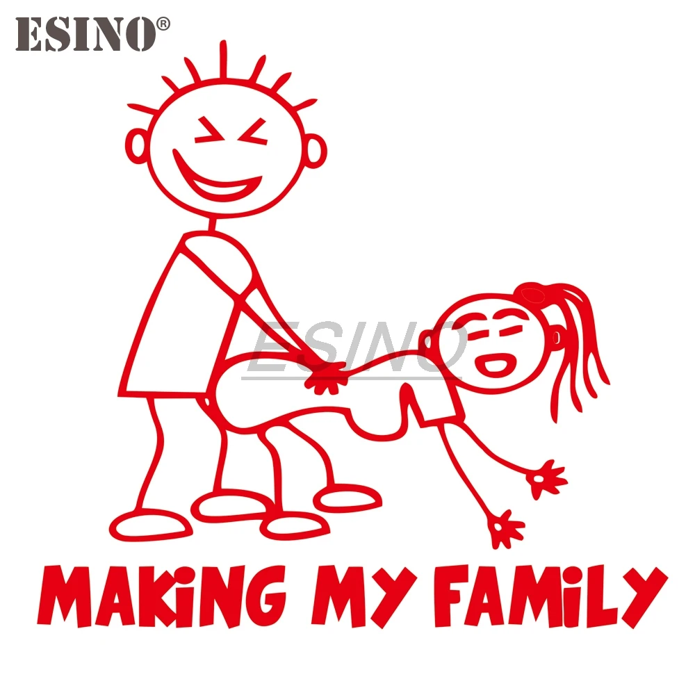 Наклейки на автомобиль Создание моей семьи мультяшная наклейка бампер