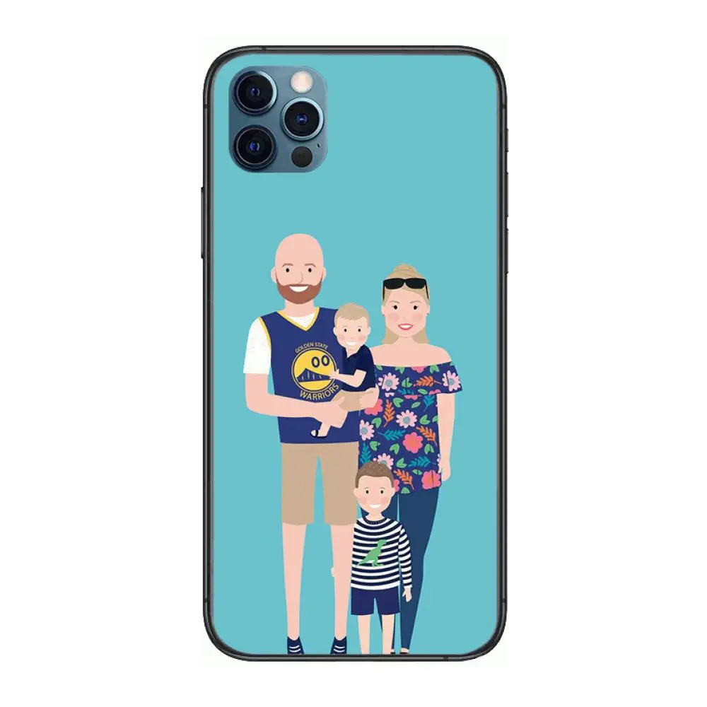 

Family and pets style Style Phone Case cover For iphone 12 pro max 11 8 7 6 s XR PLUS X XS SE 2020 mini black cell shell