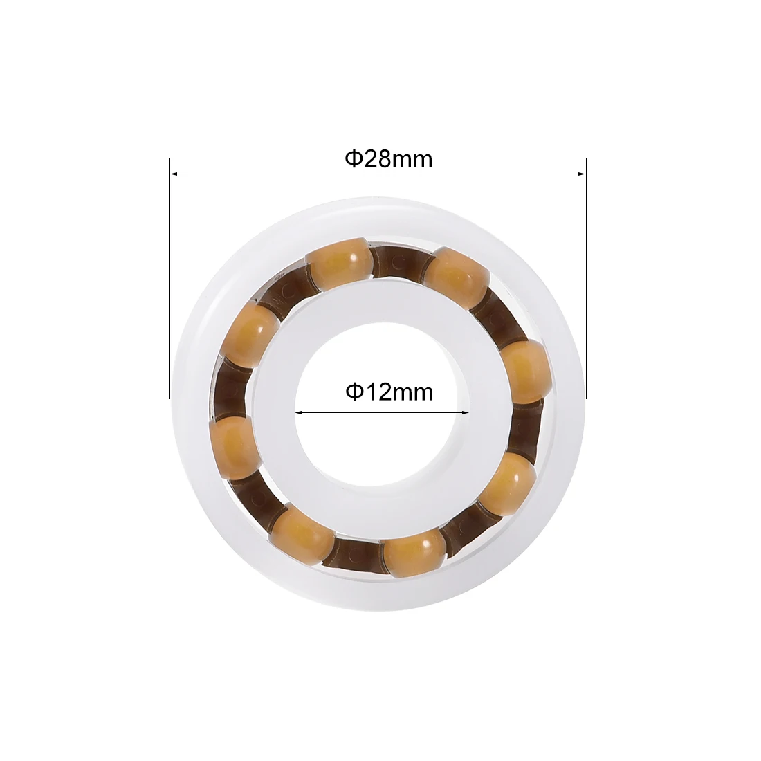 

uxcell 6001 Plastic Bearings 12x28x8mm Glass Ball Nylon Cage 10pcs