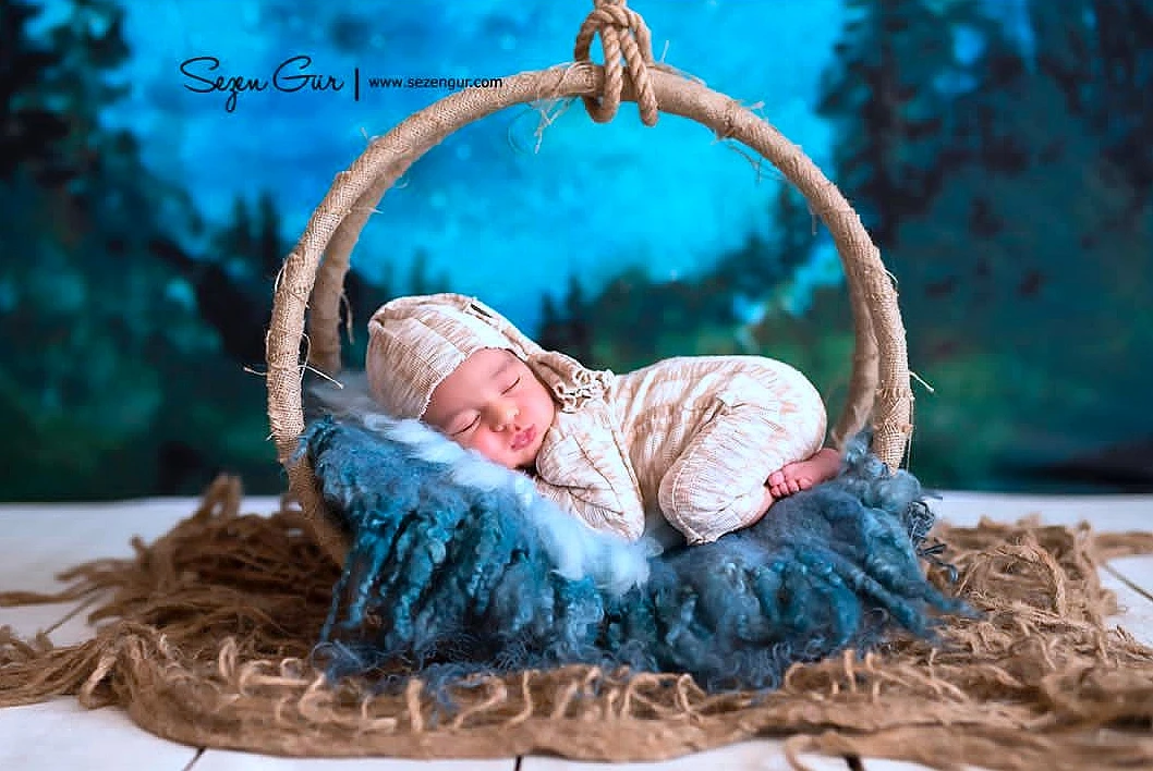 Тканевый фон для фотосъемки новорожденных тканевый ручной