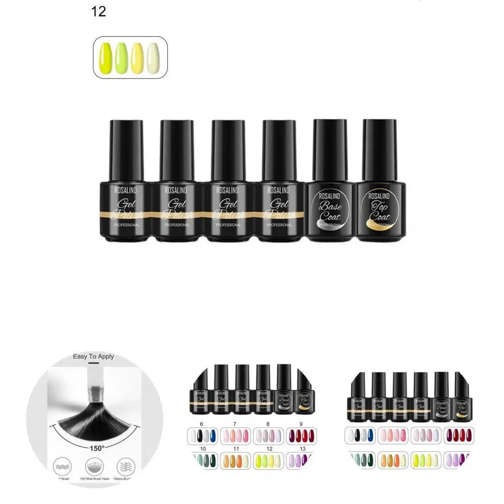 

Long Lasting 1 Set Eco-friendly Base Top Coat Gel Nail Polish Semi Permanent Nail Varnish Glitter Color for Nail Tips