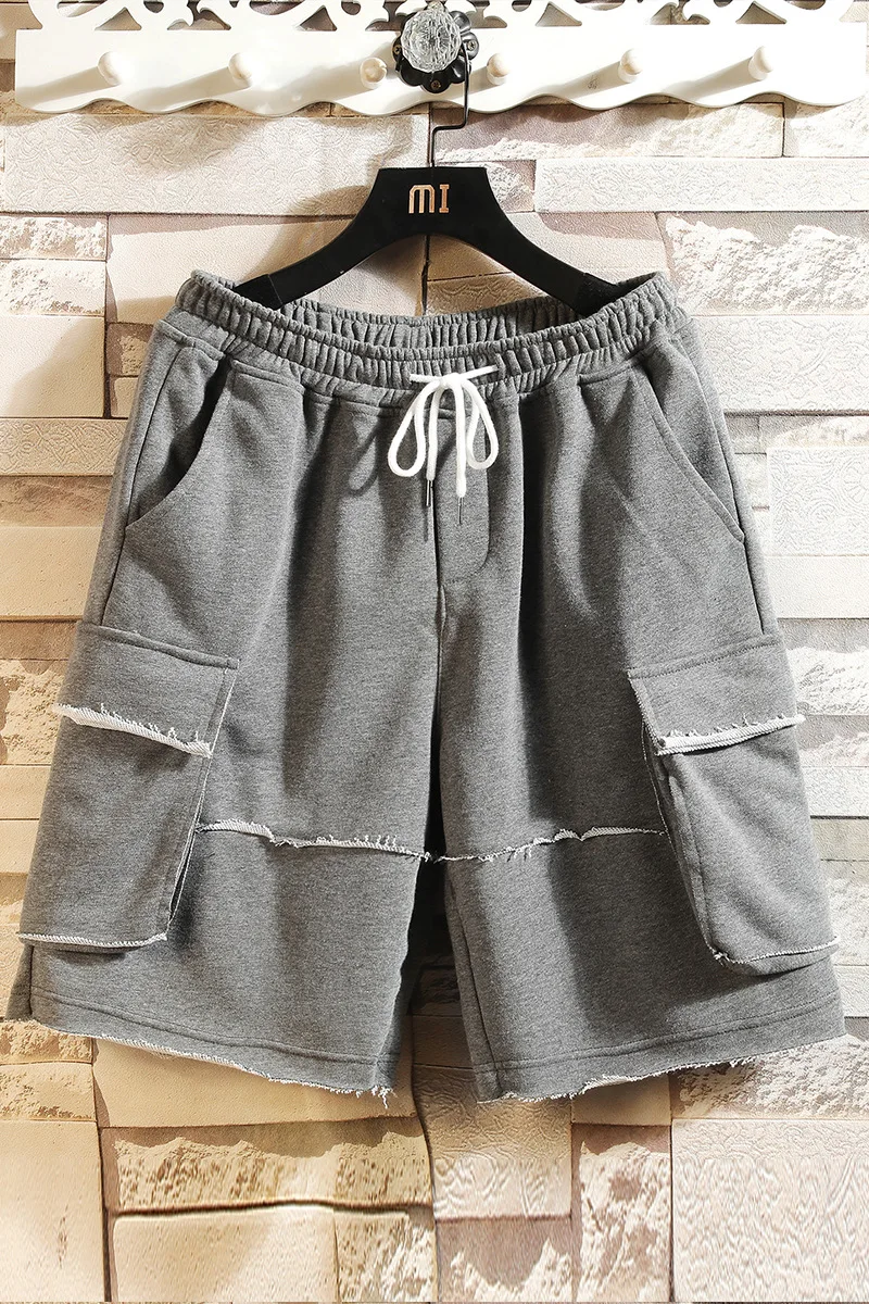 

Ropa De Hombre 2020 Summer Men's New Casual Knitted Five-point Pants Overalls Young Students Loose Sports Pockets Casual Shorts