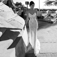 backless wedding dresses sheath spaghetti straps appliques lace beach dubai arabic wedding gown bridal dress vestido de noiva