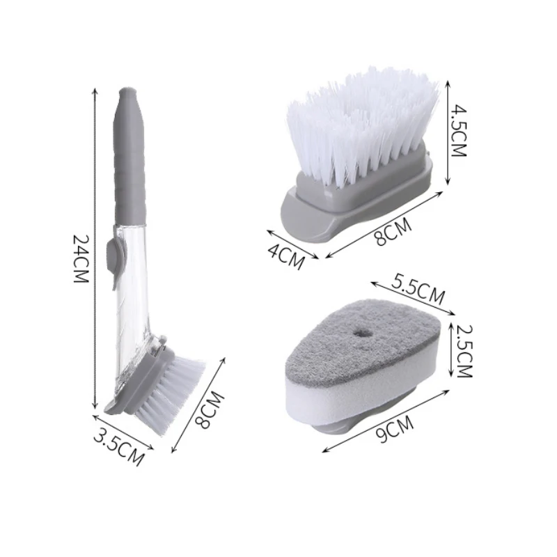 Автоматическая жидкая добавка губка для мытья посуды с длинной ручкой