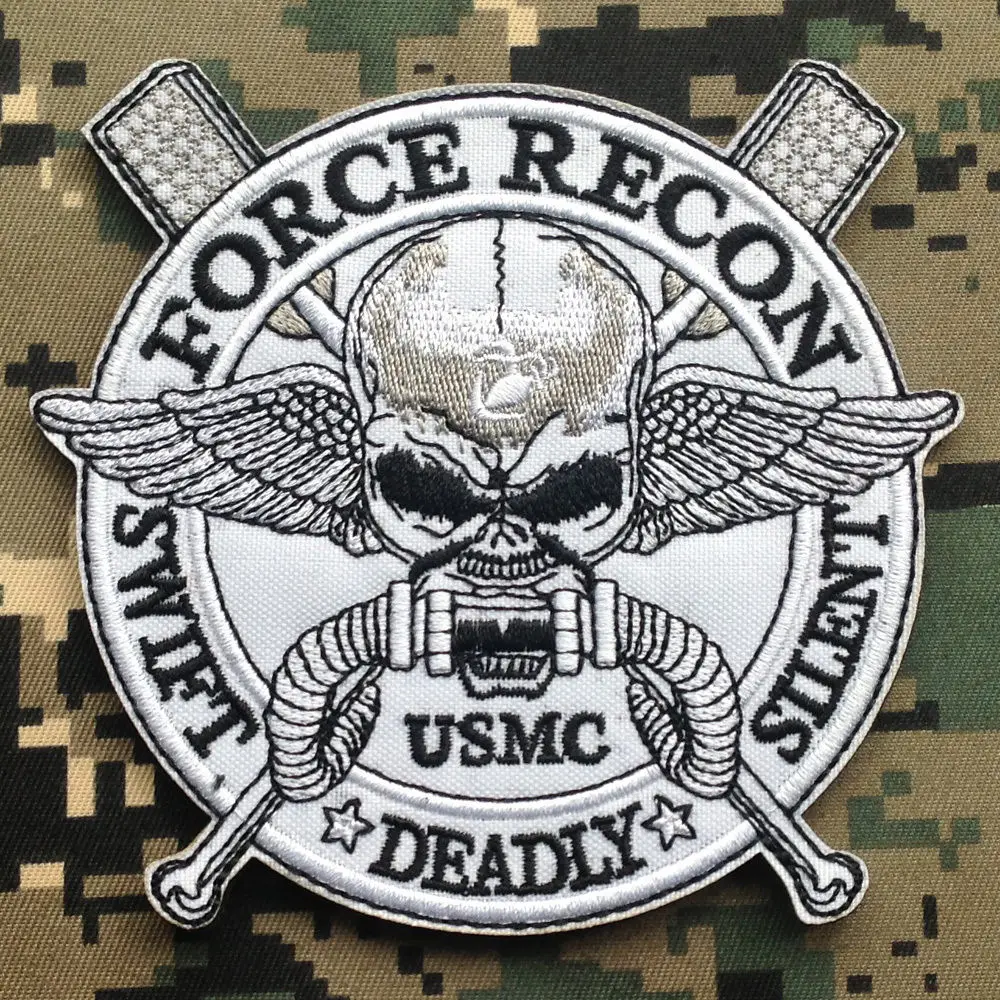 FORCE RECON. USMC милитари морской Свифт смертельный бесшумный Череп патч RECON SWIFT армия