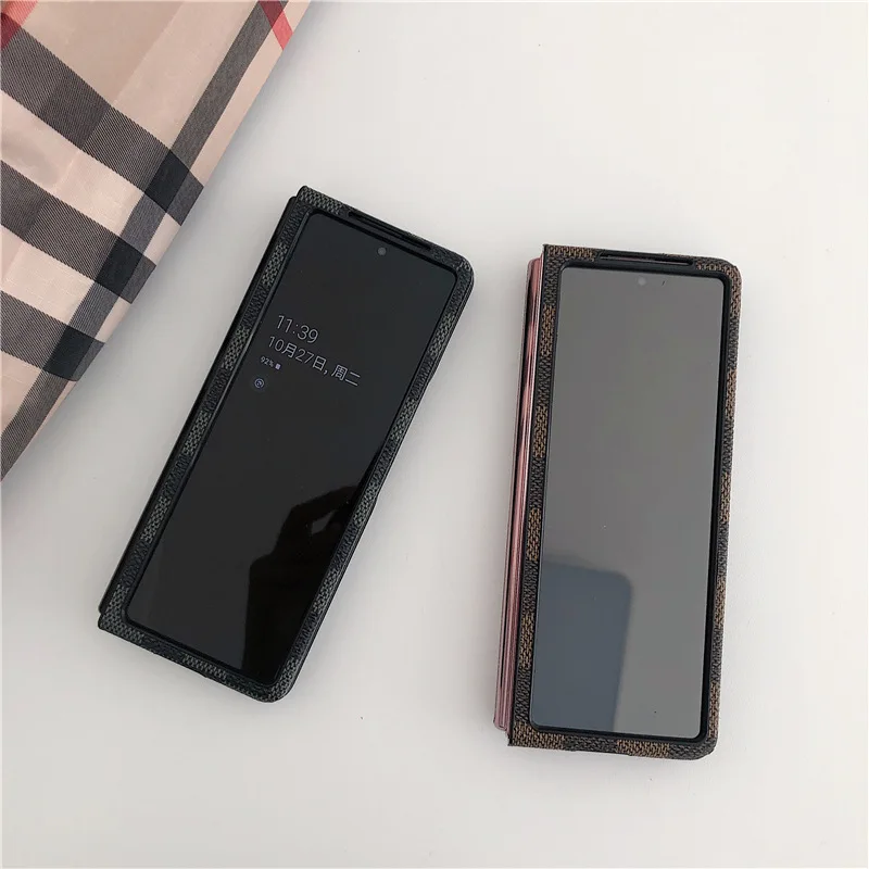 retro case for samsung galaxy z fold2 all inclusive phone case shockproof cover leather shell for galaxy z fold 2 5g case free global shipping