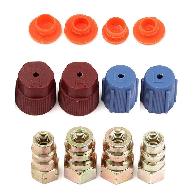 

Set of 4 A/C R-12 to R-134a Low/High Side Retrofit Conversion Adapter Fitting Caps Kit Air Conditioning AC System JA55