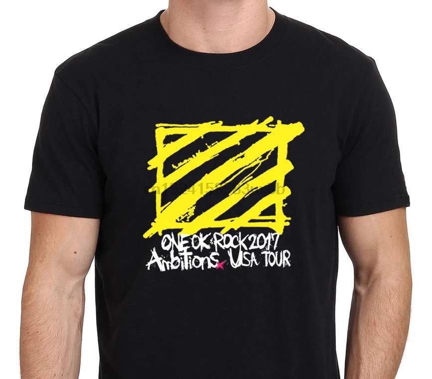 Футболка Limited ONE OK рок амбиции US Tour Мужская модная черная футболка размер S-5XLSummer |