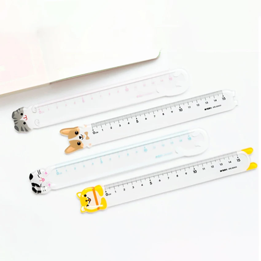 15 см прозрачный мультфильм животных Пластик линейка измерительный инструмент