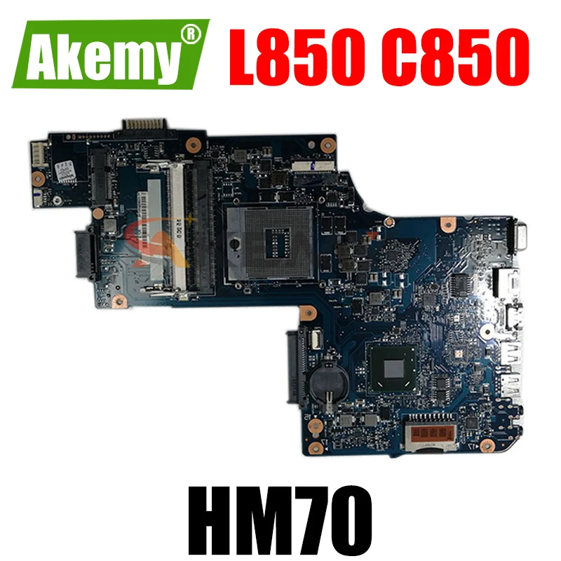 

Материнская плата AKEMY для ноутбука TOSHIBA Satellite L850, C850, C855, L855, H000052740, материнская плата HM70, свободный процессор, работает