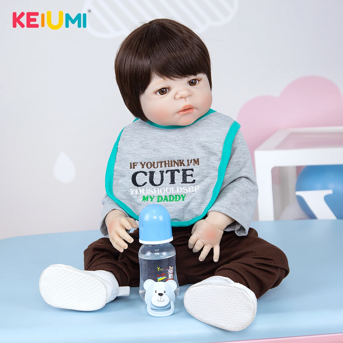 Реалистичная кукла Reborn KEIUMI 23 дюйма виниловая 57 см полностью силиконовая модная