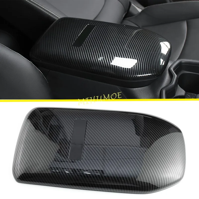

Carbon Fiber Interior Armrest Box Cover Overlay Trims For Toyota RAV4 2019 2020 2021 2022