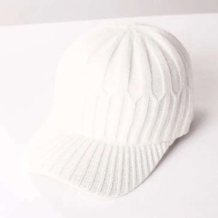 white2 Новые теплые, вязаные дизайн Зимняя бейсболка сплошной Цвет Для мужчин женское утепленное плотное Шапки H35 - Цвет: white2