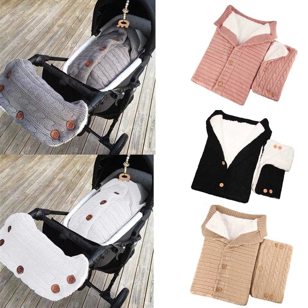 Newborn Wrap Infant Baby Swaddle Solid Sleeping Bag Cute Soft Sleep Sack Stroller Wrap+Glovers Suitable For 0-8 Months 68X40CM | Мать и
