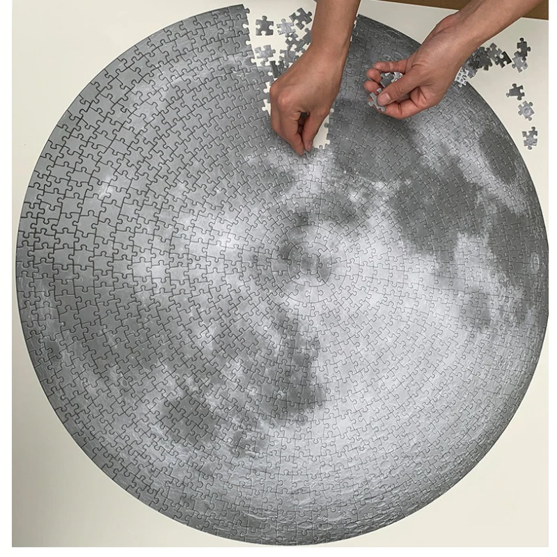 

High difficulty 1000 piece space puzzle earth moon universe rainbow planet adult puzzle plane puzzle