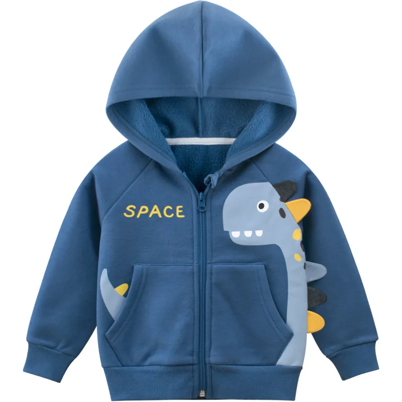 

Boys Kids Hoodies Girls Print Dinosaur Cartoon Children Sweatshirts Costume Outwear Full Sleeve Full Zipper Coats Kids Autumn