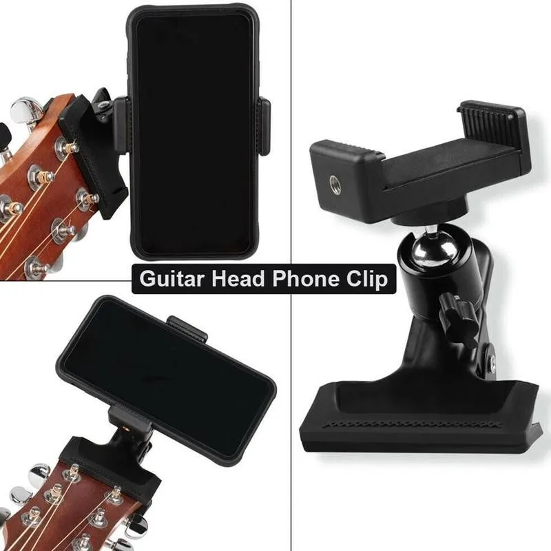 

Guitar Head Clip Mobile Phone Holder Live Broadcast Bracket Stand Tripod Clip Head For Phone Support Desktop Music Holder