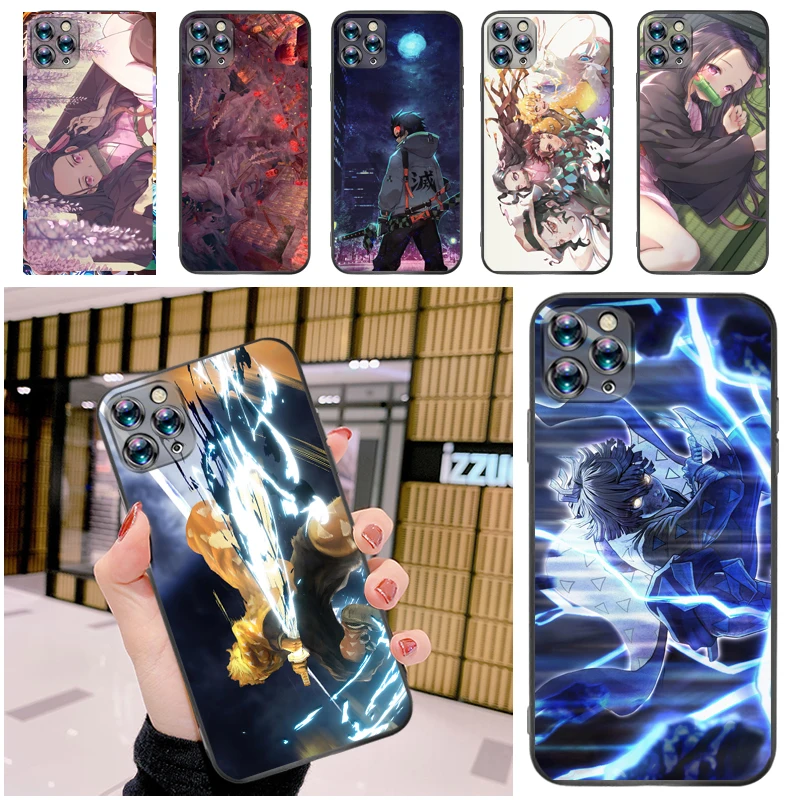 

Demon Slayer Kimetsu No Yaiba Agatsuma Zenitsu Kamado Tanjirou Kamado Nezuko Phone Case For iPhone 12 Pro MAX Mini SE Carcasa