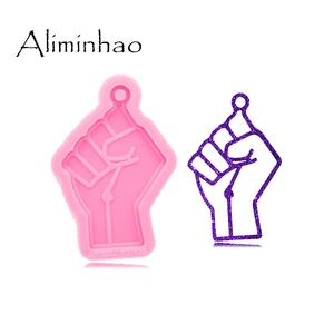 DY0647 супер глянцевая полимерная форма Blm брелок в виде кулака эпоксидные силиконовые формы для рукоделия форма для полимерной глины DIY Ожерелье Изготовление ювелирных изделий