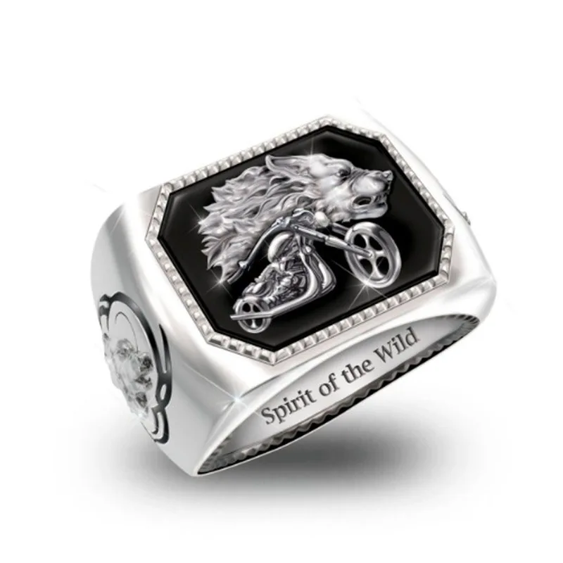 Кольцо женское и мужское серебристое в стиле хип-хоп с мотоциклом | Украшения