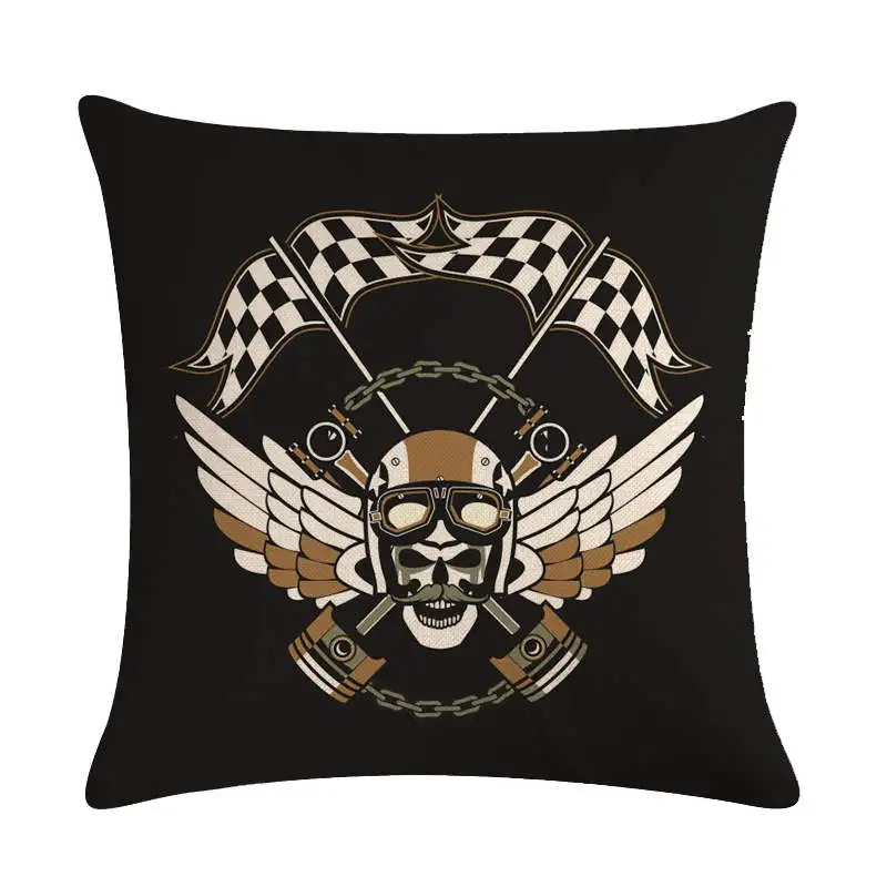Тяжелая машина мотоцикл узорчатый чехол пират Подушка &quotчереп&quot крышка льняные